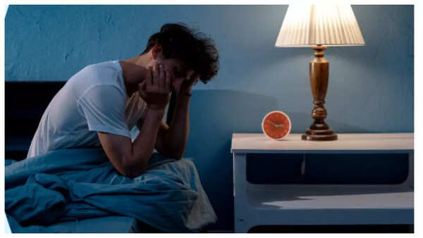 Sleepless person staring at the ceiling