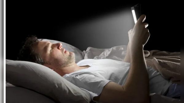 The effect of blue light from electronics on sleep patterns.