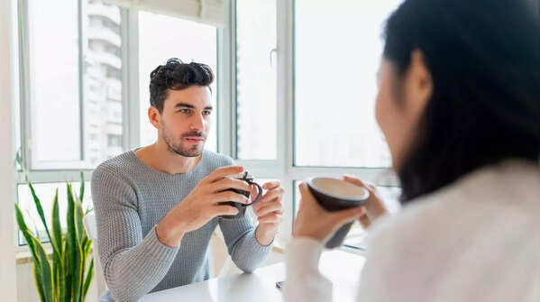 Maintaining eye contact to show confidence.